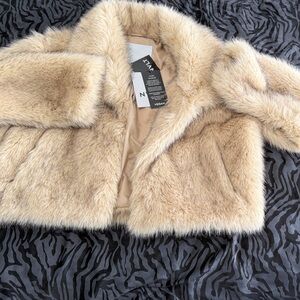NVLT Beige Faux Fur Coat